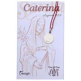 Medalik Święta Katarzyna z Sieny srebro 925 rodowane 10 mm