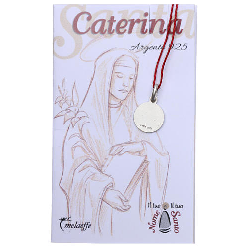 Medalik Święta Katarzyna z Sieny srebro 925 rodowane 10 mm 2