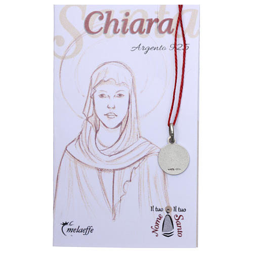 Rhodium plated medal with St. Claire 10 mm 2