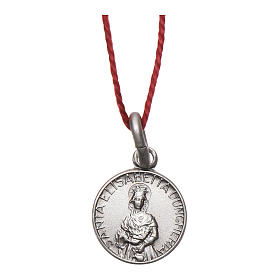 Rhodium plated medal with St. Elizabeth 10 mm