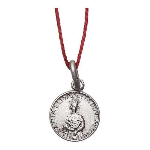 Rhodium plated medal with St. Elizabeth 10 mm 1