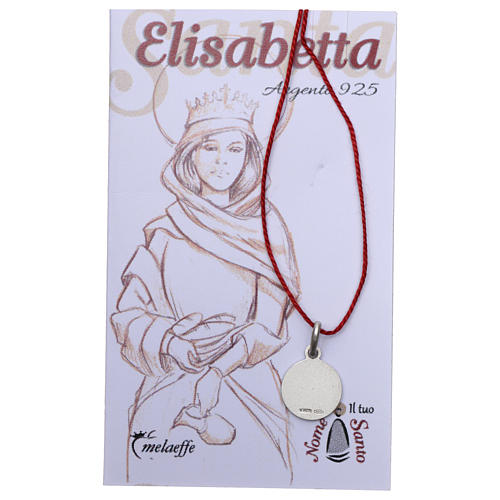 Rhodium plated medal with St. Elizabeth 10 mm 2