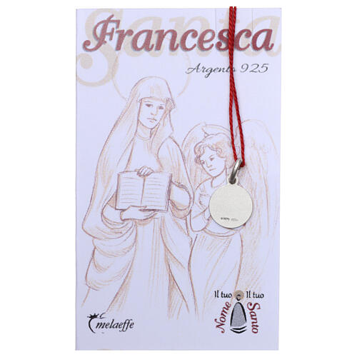 Saint Frances of Rome medal 925 silver finished in rhodium 0.39 in 2