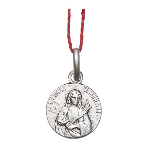 Rhodium plated medal with St. Lucia Goretti 10 mm 1