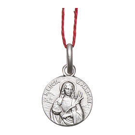 Medalha Santa Lúcia prata 925 radiada 10 mm