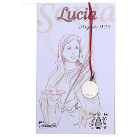 Medalha Santa Lúcia prata 925 radiada 10 mm