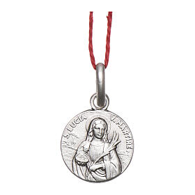 Saint Lucia medal 925 silver finished in rhodium 0.39 in