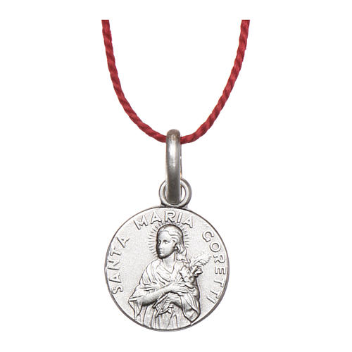 Medaille Heilige Maria Goretti Silber 925 10mm 1