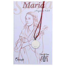 Rhodium plated medal with St. Maria Goretti 10 mm