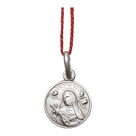 Rhodium plated medal with St. Rita of Cascia 10 mm