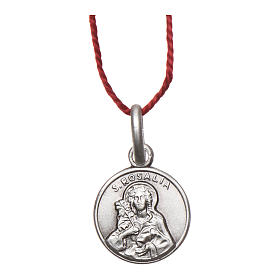 Rhodium plated medal with St. Rosalie 10 mm