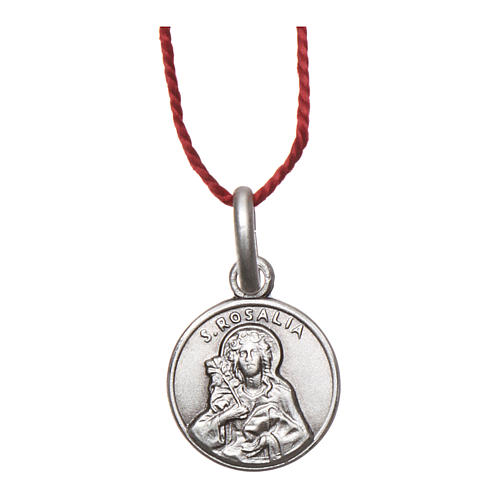 Rhodium plated medal with St. Rosalie 10 mm 1