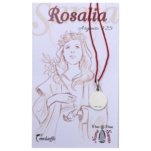 Rhodium plated medal with St. Rosalie 10 mm 2