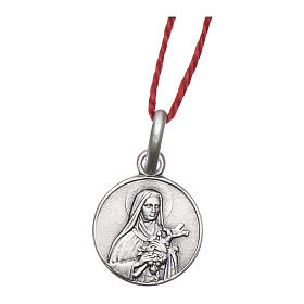 Medalla Santa Teresa Niño Jesús Plata 925 rodiada 10 mm