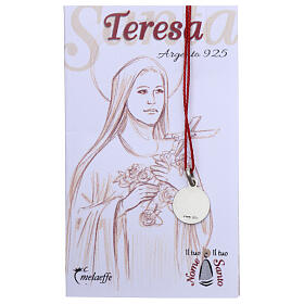 Saint Teresa of the Child Jesus medal 925 silver finished in rhodium 0.39 in
