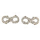Lemniscate-shaped AMEN earrings in rhodium-plated 925 silver with white rhinestones s1