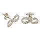 Lemniscate-shaped AMEN earrings in rhodium-plated 925 silver with white rhinestones s2