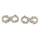 Infinity shaped AMEN stud earrings with white zircons 925 sterling silver finished in rhodium s1