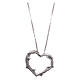 Heart-shaped AMEN necklace in rhodium-plated 925 silver with white rhinestones s2