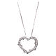 AMEN Necklace irregular heart with white zircons 925 sterling silver finished in rhodium s1