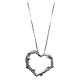 AMEN Necklace irregular heart with white zircons 925 sterling silver finished in rhodium s2