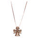 Angel-shaped AMEN necklace in pink 925 silver with white rhinestones s2