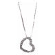 Heart-shaped AMEN necklace in rhodium-plated925 silver with white rhinestones s1