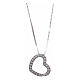 AMEN Necklace 925 sterling silver finished in rhodium heart pendant with white zircons s1