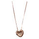 Heart-shaped AMEN necklace in pink 925 silver with black rhinestones s2