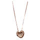 AMEN Necklace 925 sterling silver rosé finish heart pendant with black zircons s2