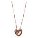 AMEN Necklace 925 sterling silver rosé finish heart pendant white zircons s2