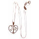 Heart-shaped AMEN necklace in pink 925 silver with tree of life white rhinestones s3