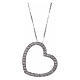 Heart-shaped AMEN necklace in rhodium-plated 925 silver with white rhinestones s1