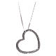 Heart-shaped AMEN necklace in rhodium-plated 925 silver with white rhinestones s2