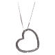 AMEN Necklace 925 sterling silver finished in rhodium heart shaped pendant with white zircons s2