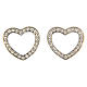 Heart-shaped AMEN earrings in rhodium-plated 925 silver with hollow heart and white rhinestones s1