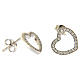 Heart-shaped AMEN earrings in rhodium-plated 925 silver with hollow heart and white rhinestones s2