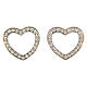 AMEN heart shaped stud earrings 925 sterling silver finished in rhodium with white zircons s1