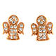 AMEN angel shaped stud earrings 925 sterling silver rosé finish with white zircons s1