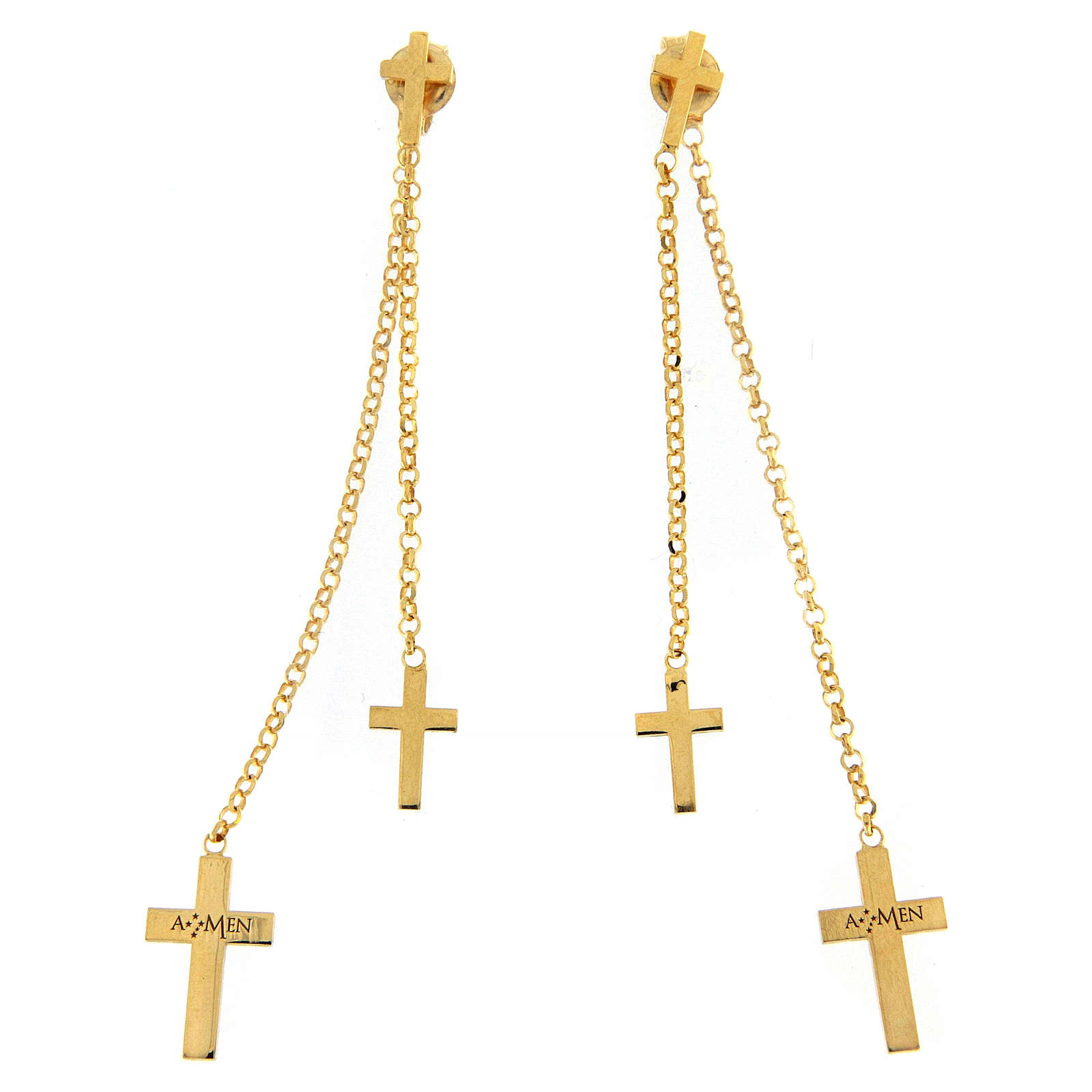 16 Ciondoli A Croce In Ottone Placcato Oro - Per Gioielli Fai Da Te