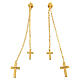 AMEN dangle earrings 925 sterling silver gold-plated with crosses s1