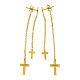 AMEN dangle earrings 925 sterling silver gold-plated with crosses s2