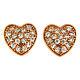 AMEN heart shaped stud earrings 925 sterling silver rosé finish with white zircons s1