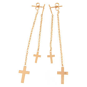 AMEN dangle earrings 925 sterling rosé finish with crosses