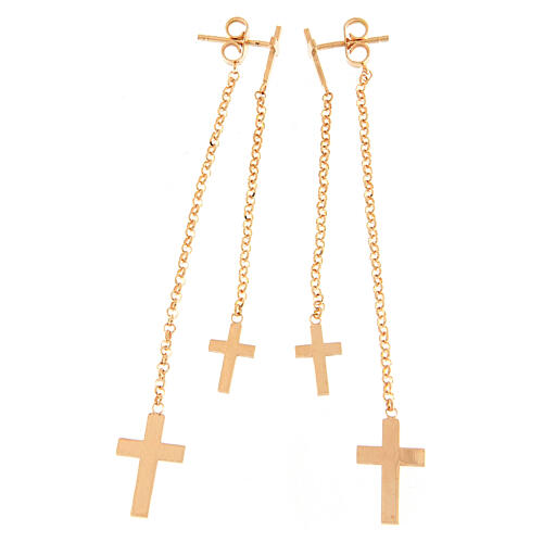 AMEN dangle earrings 925 sterling rosé finish with crosses 2