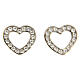 AMEN stud earrings 925 sterling silver finished in rhodium heartwith white zircons on the edge s1