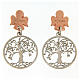 AMEN earrings in pink and rhodium-plated 925 silver with white rhinestones s1
