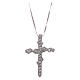 Cross-shaped AMEN necklace in rhodium-plated 925 silver with tree of life and white rhinestones s1