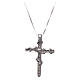 Cross-shaped AMEN necklace in rhodium-plated 925 silver with tree of life and white rhinestones s2