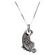 Foot-shaped AMEN necklace in rhodium-plated 925 silver with white rhinestones s2